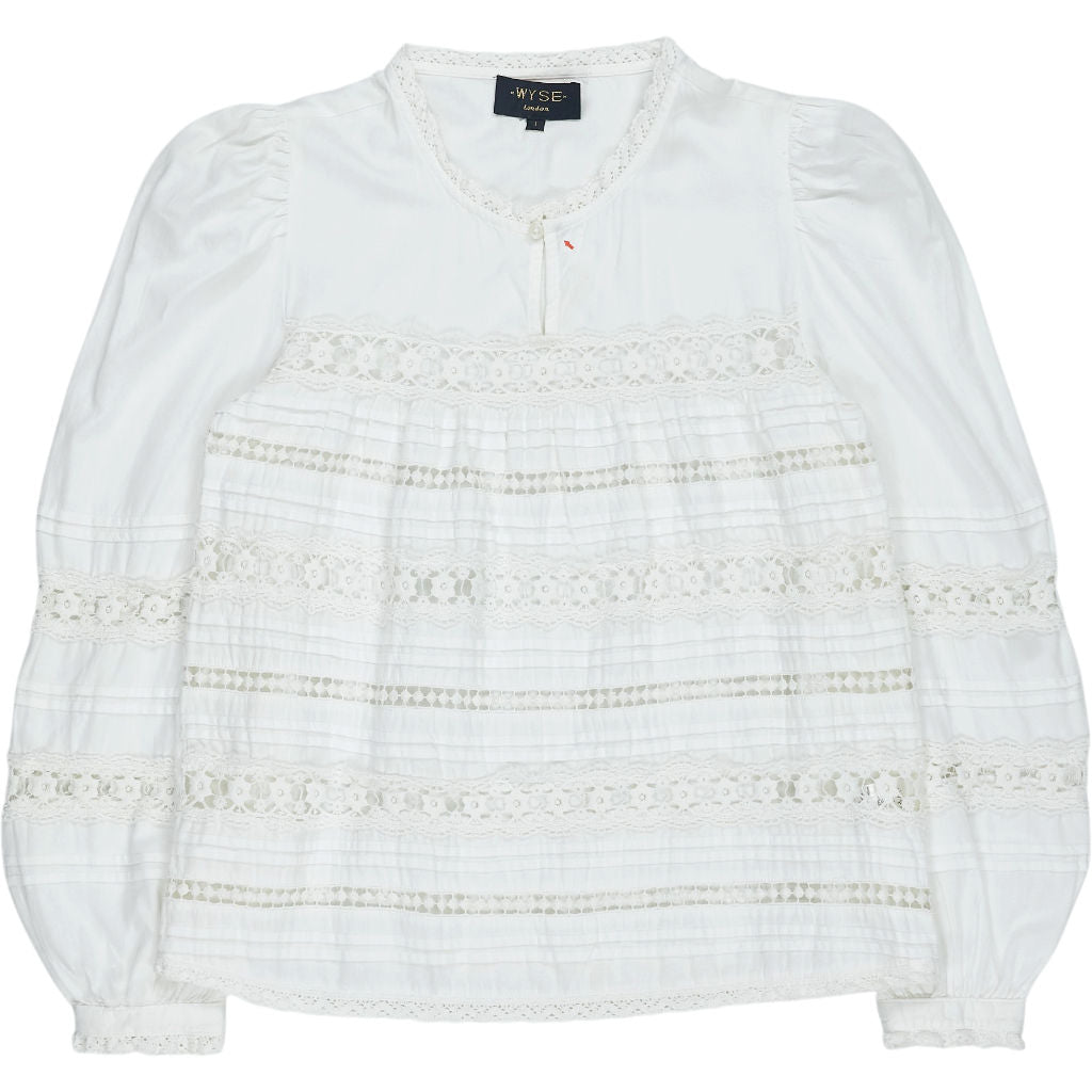 Wyse White Lace Detail Blouse