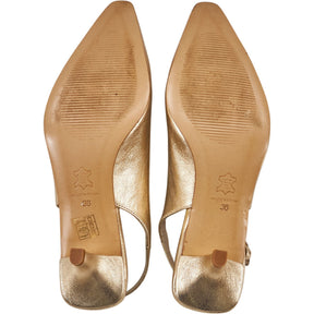 Wyse Gold Slingback Heels