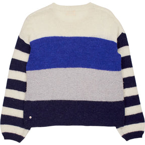 Hush Blue Striped Knit Jumper