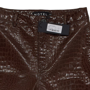 Motel Brown Croc Print Trousers