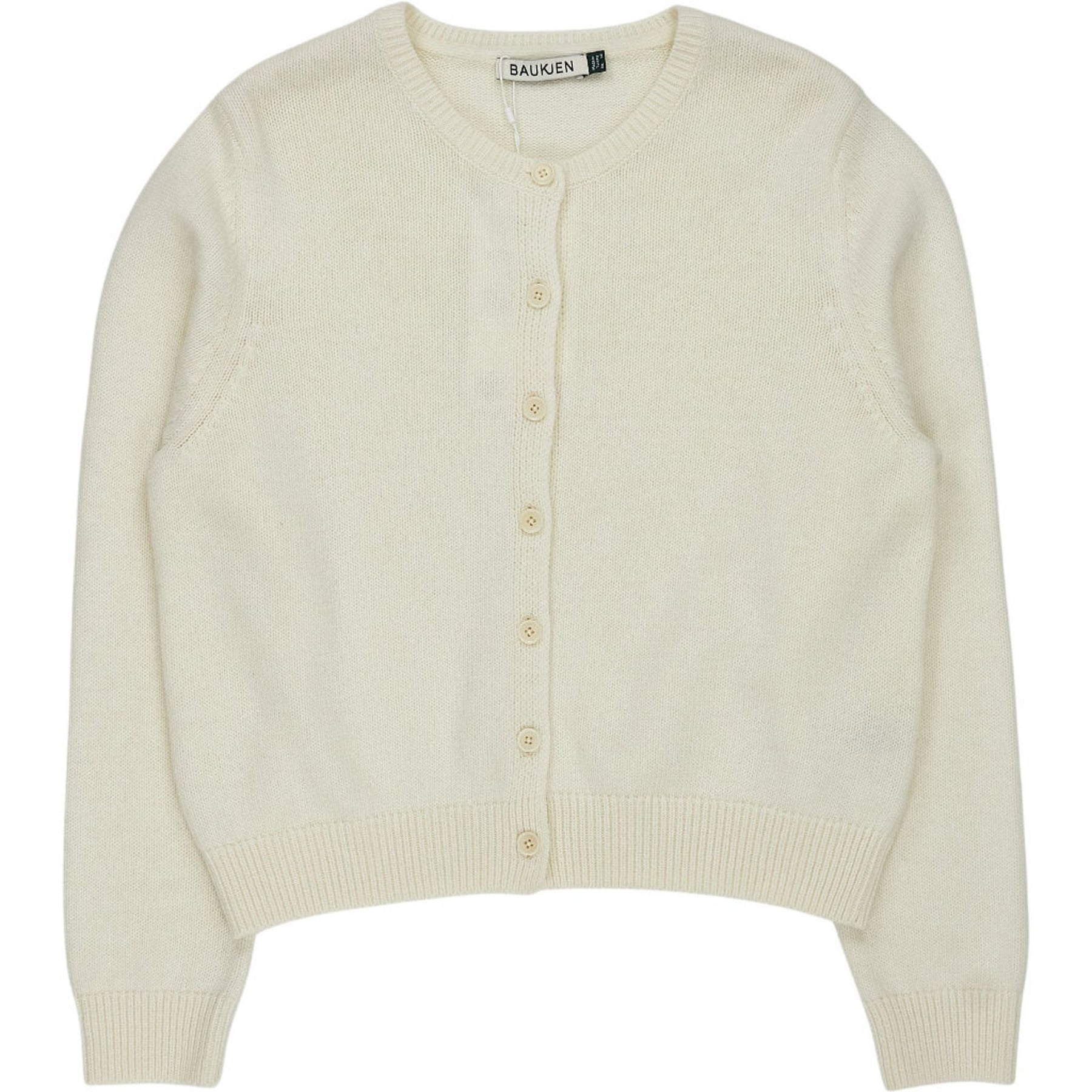 Baukjen Cream Wool Blend Crew Neck Cardigan