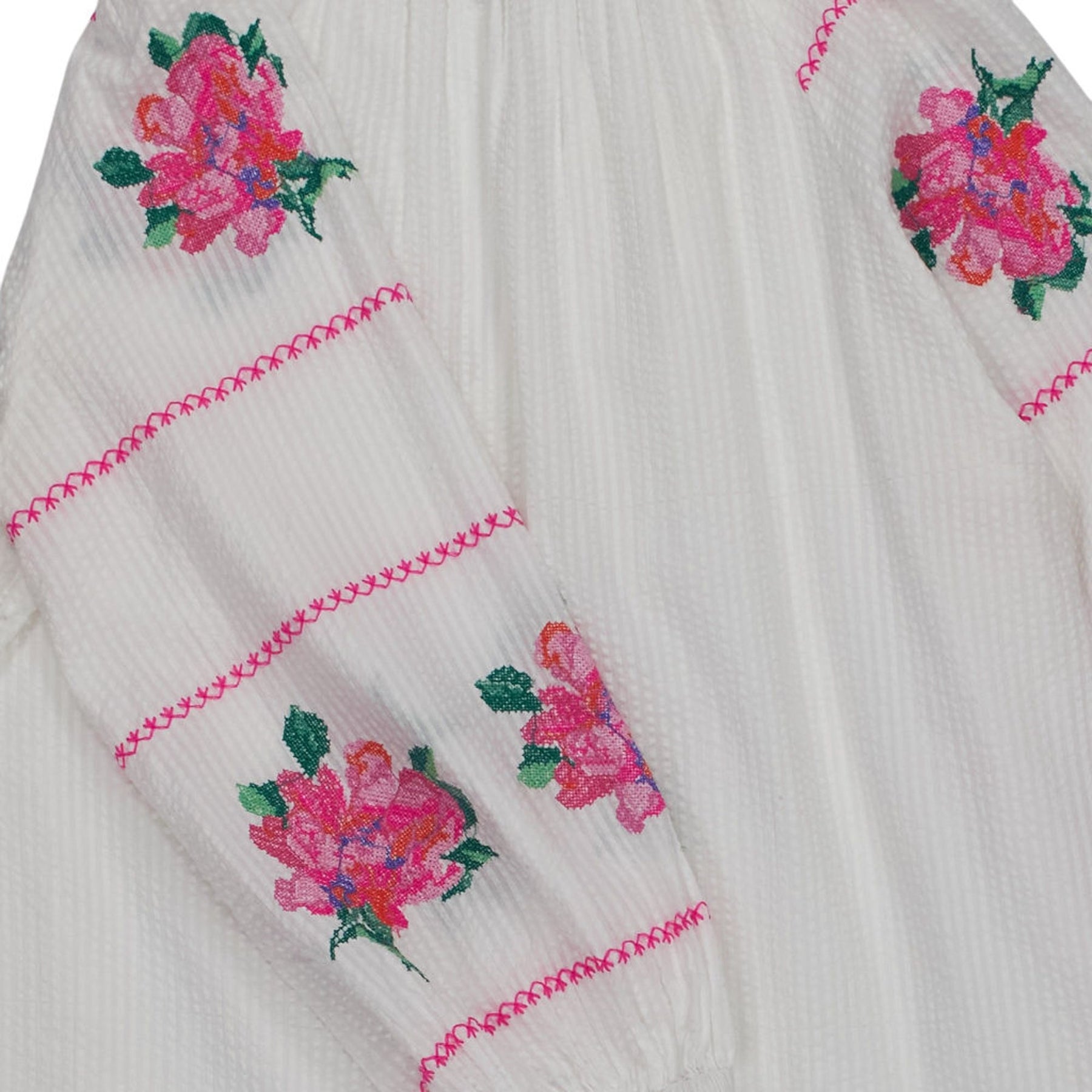 NRBY White Floral Embroidered Blouse
