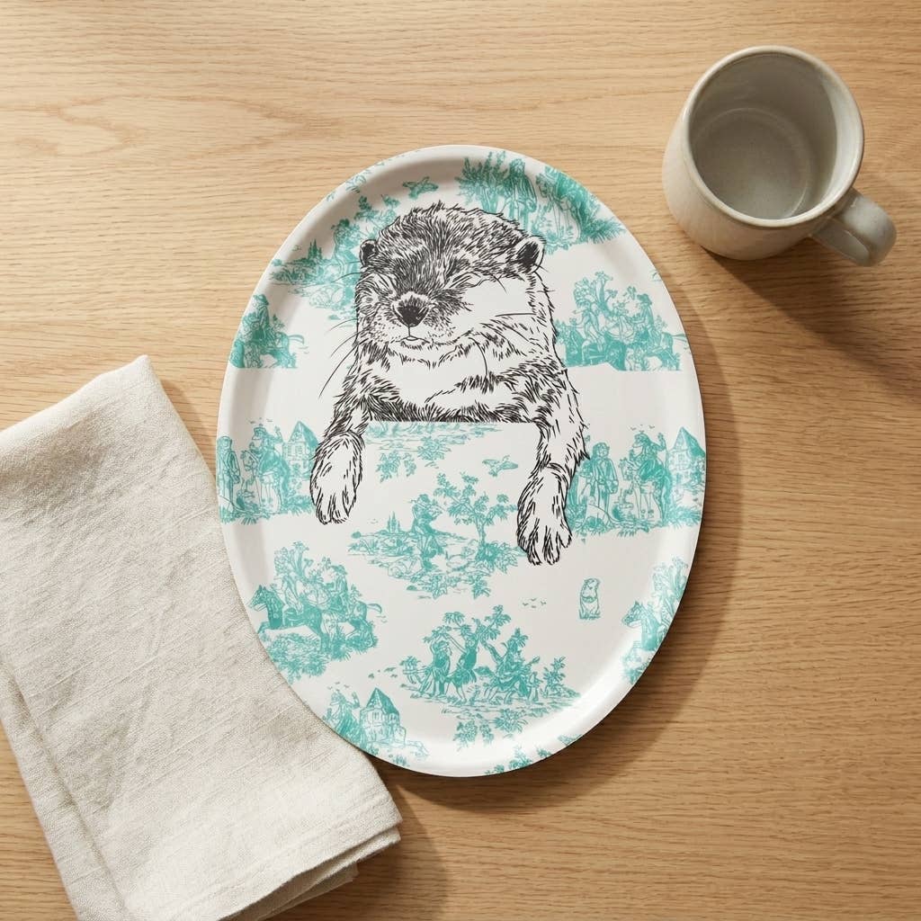 'Otter have a duvet day' - Toile pattern Tray