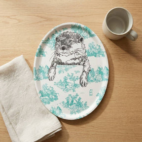 'Otter have a duvet day' - Toile pattern Tray
