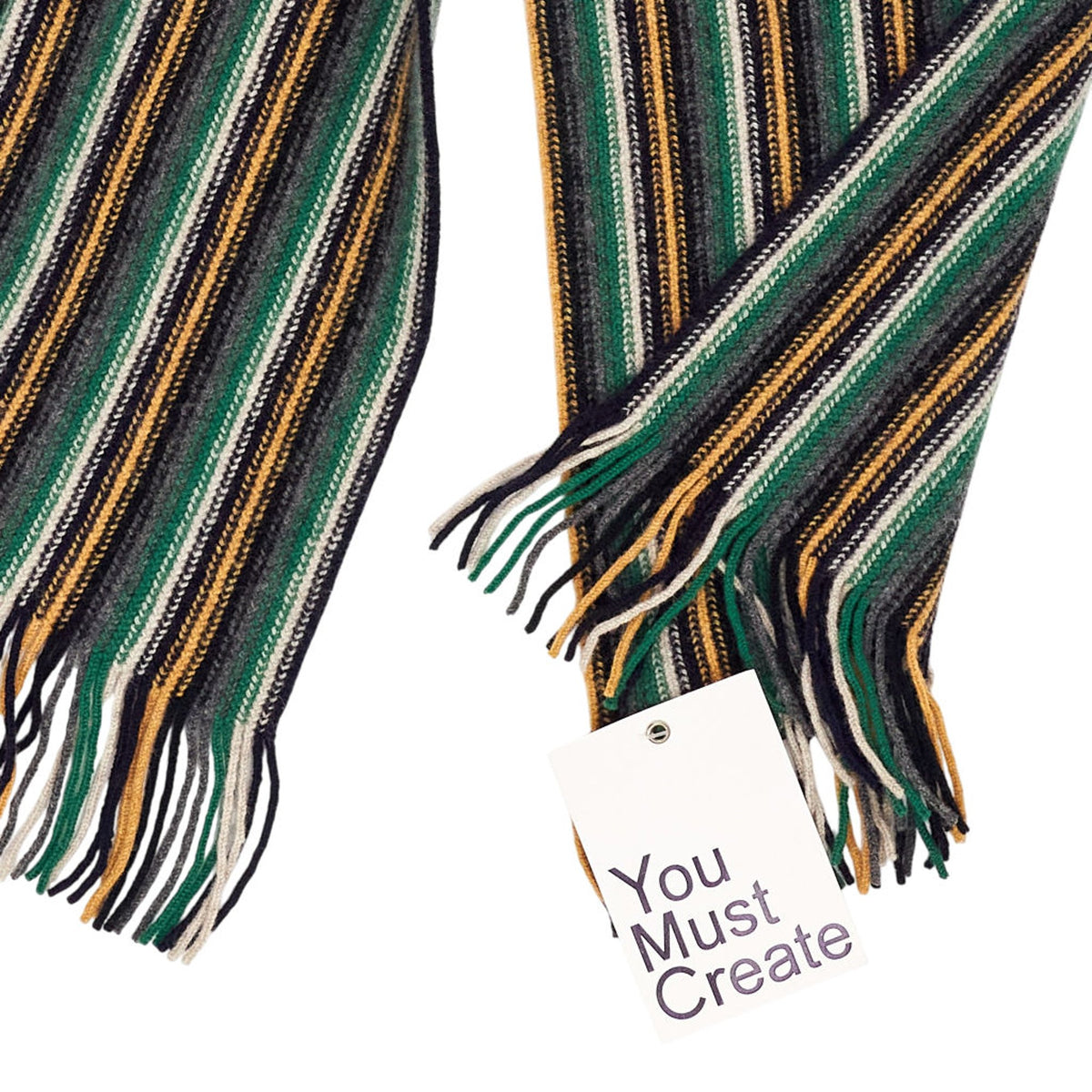 YMC Multicolour Striped Lambswool Scarf