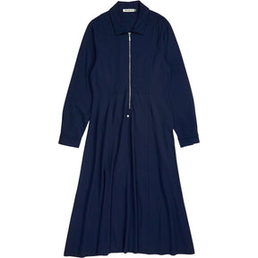 Baukjen Navy Zip Collar Midi Dress