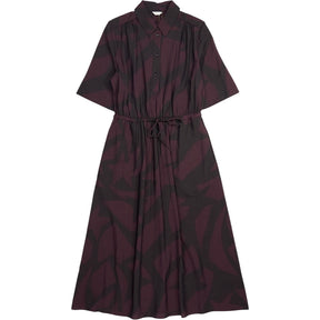 Hush Maroon/Black Abstract Midi Dress