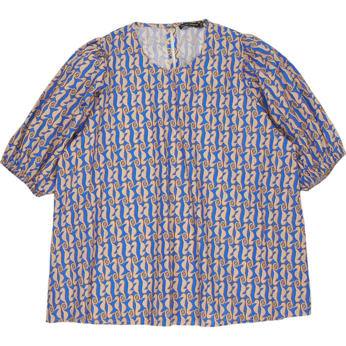 Black Colour Blue Patterned Blouse