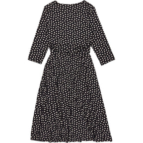 Roman Black Ditsy Floral Wrap Dress