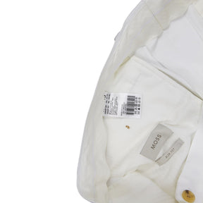 Moss White Slim Fit Trousers