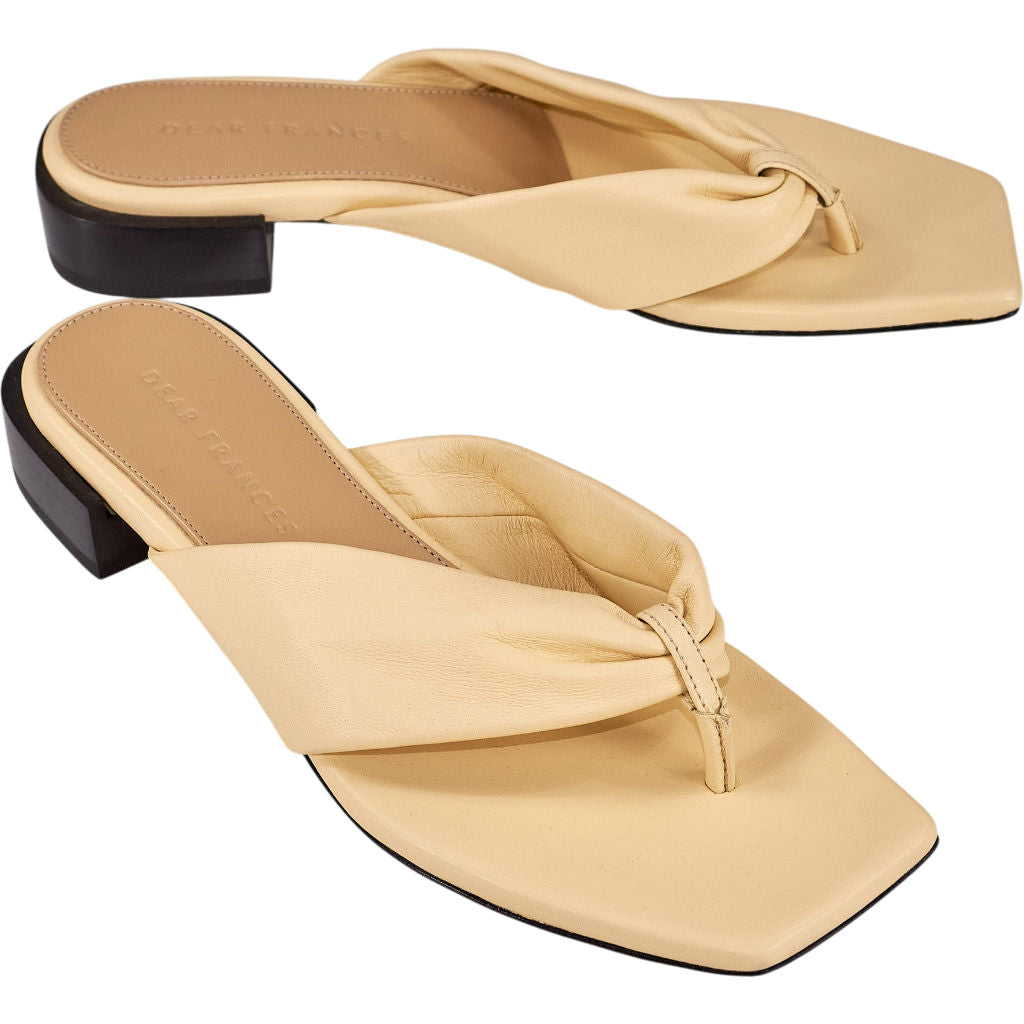 Dear Frances Cream Leather Sandals