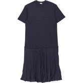 Hush Navy Esme Short Sleeve Pleated Midi Dress
