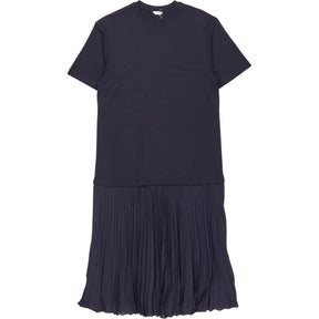 Hush Navy Esme Short Sleeve Pleated Midi Dress