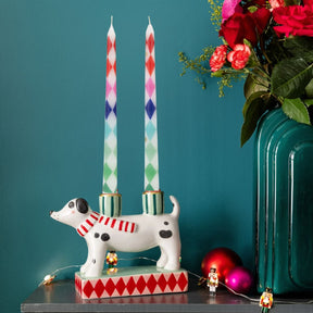 Hand-Painted Dog Candle Holder