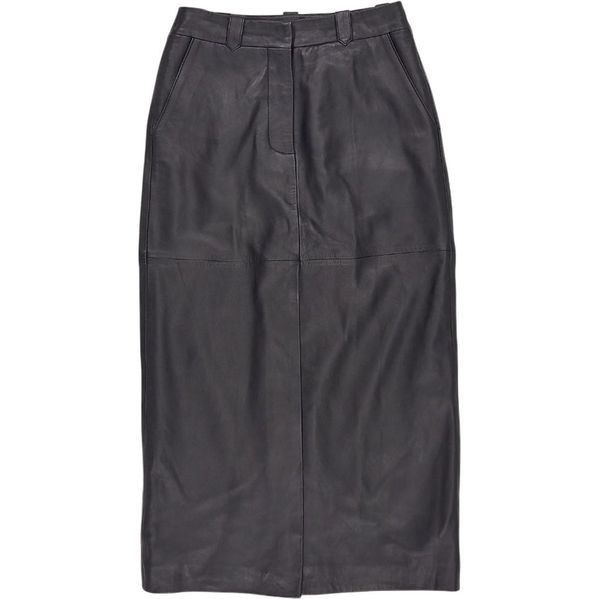 Mint Velvet Black Leather Skirt
