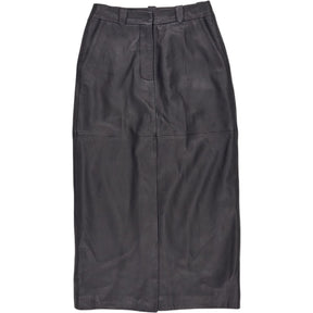 Mint Velvet Black Leather Skirt