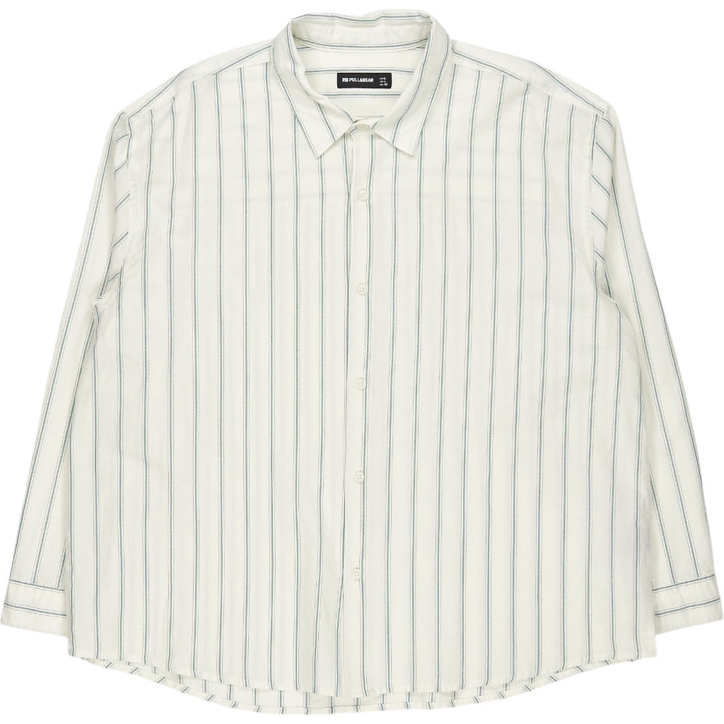Pull & Bear White Striped Shirt