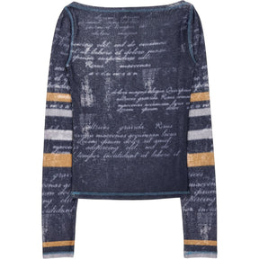Urban Outfitters Blue Graphic Long Sleeve Top