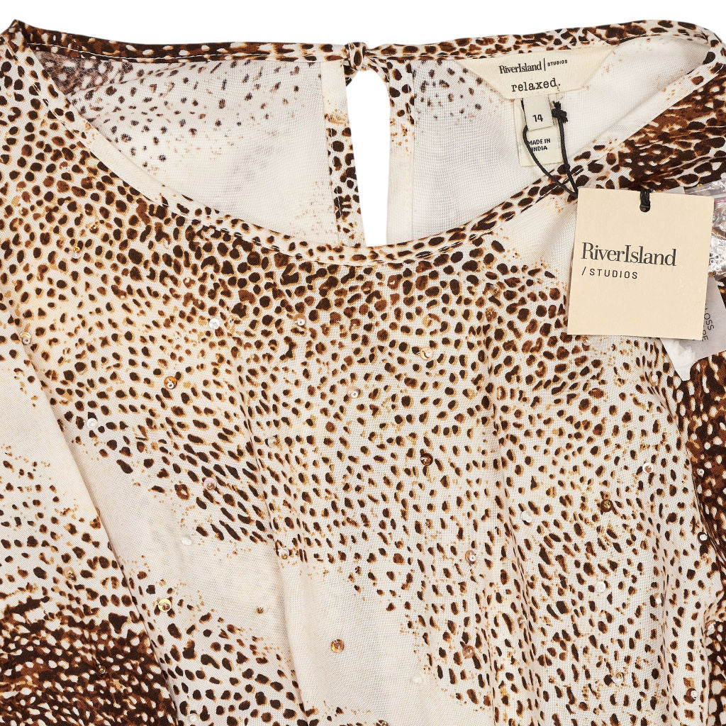 River Island Cream Print Dress