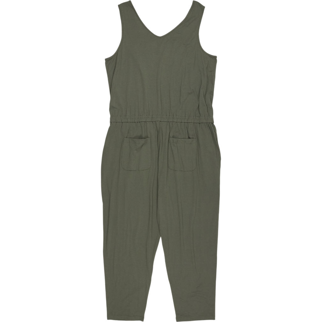 Hush Khaki Cropped Jersey Jumpsuit