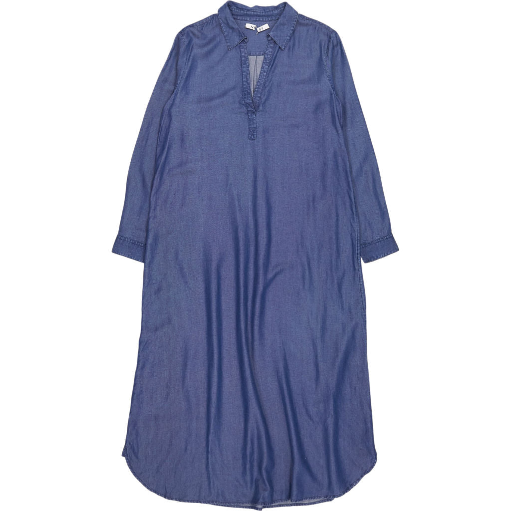 NRBY Blue Long Sleeve Shirt Dress