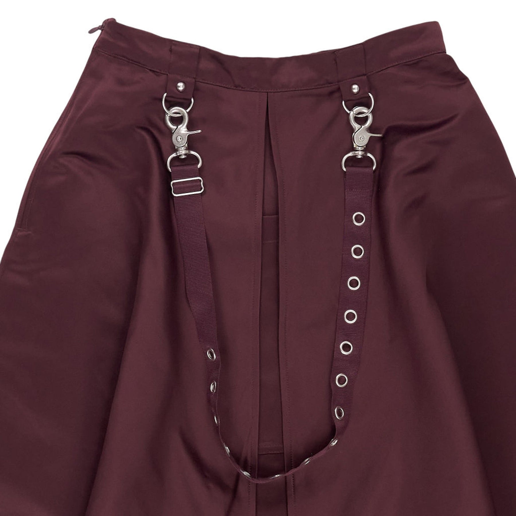 Beatrice X OTW Burgundy Skirt with Hardware Details