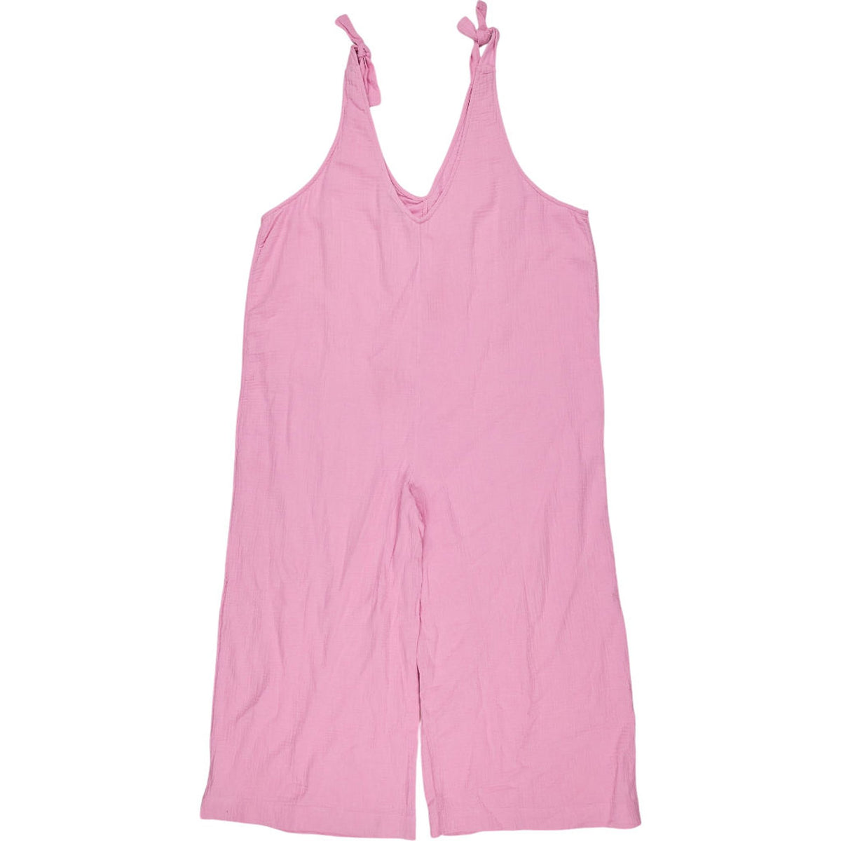 NRBY Pink Crinkle Cotton Jumpsuit