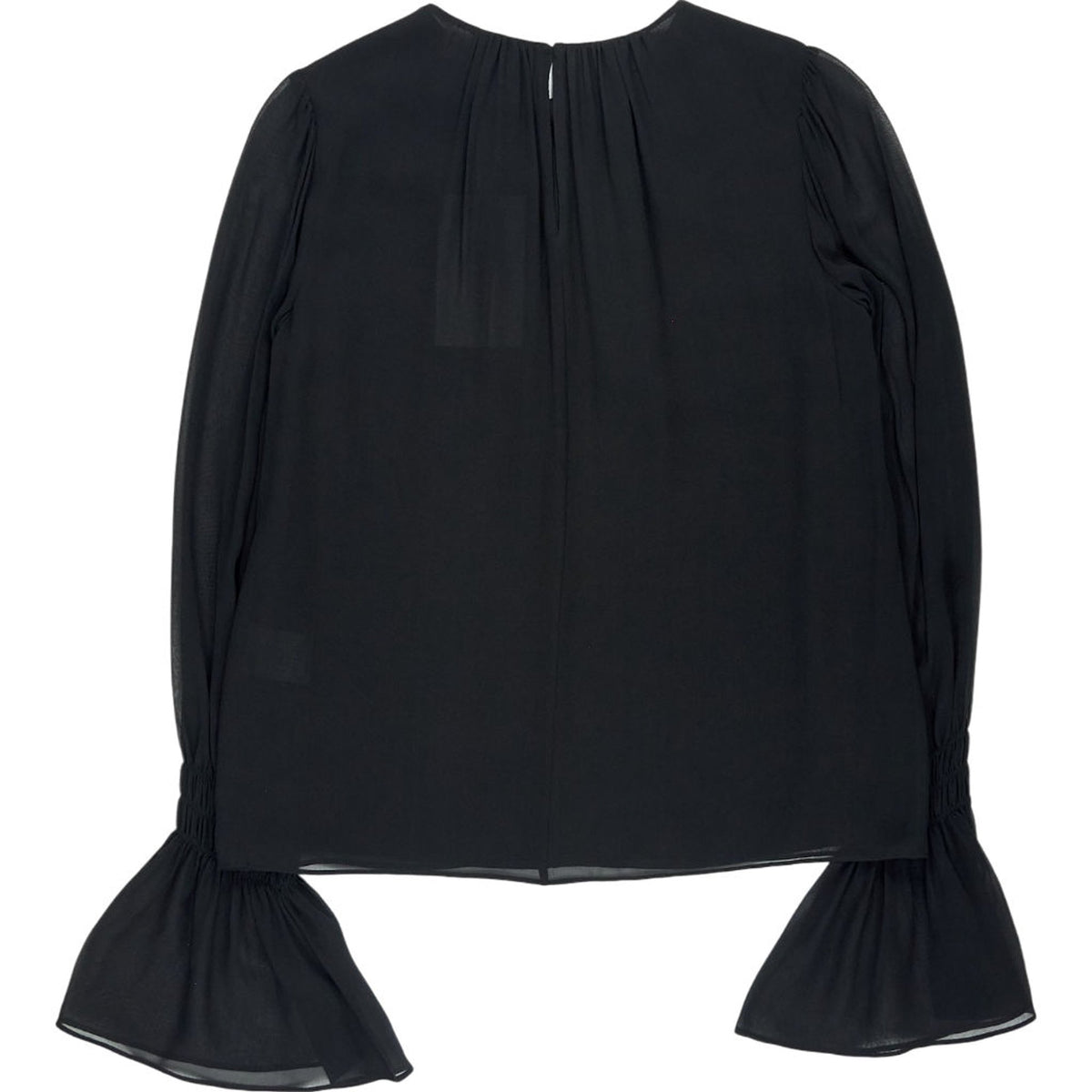 Frame Black Shirred Cuff Blouse S/P
