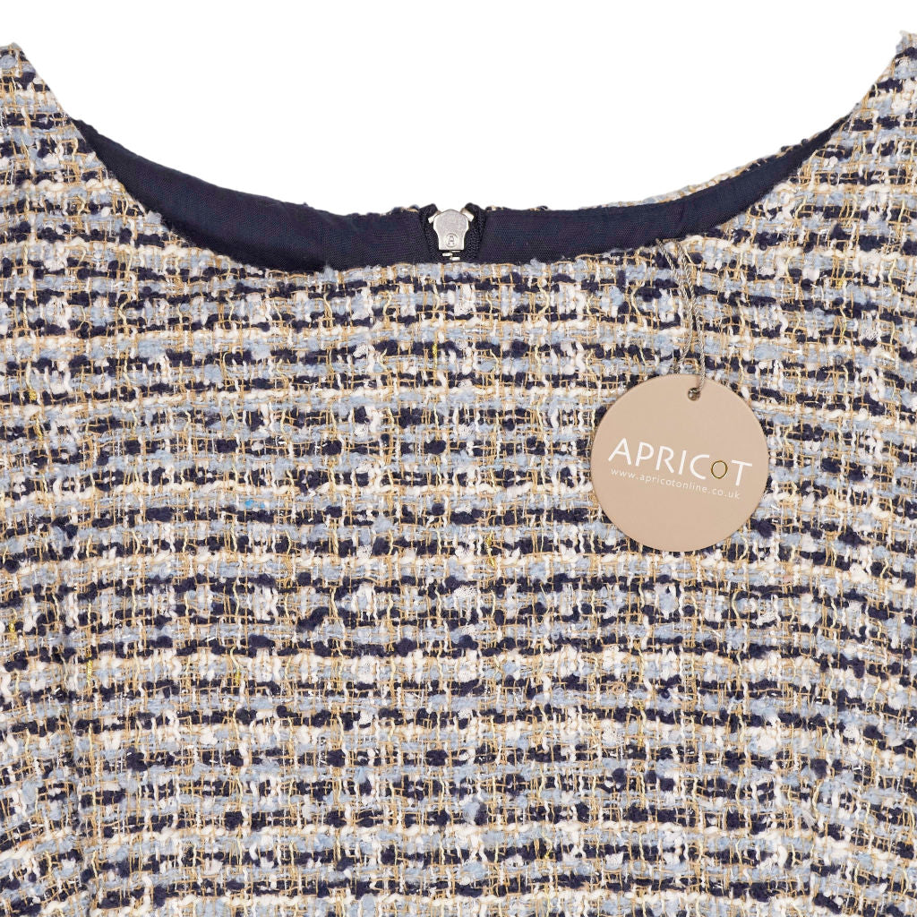 Apricot Blue Tweed Shift Dress