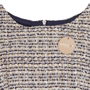 Apricot Blue Tweed Shift Dress