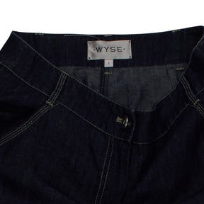 Wyse Blue Denim Wide Leg Trousers