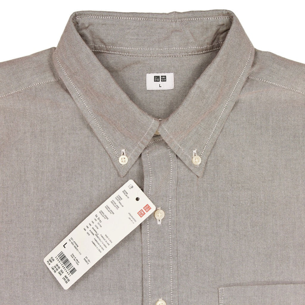 Uniqlo Grey Oxford Regular Fit Shirt