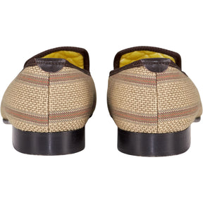 Bowhill & Elliott Brown Stripe Tweed Slippers