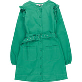OMNES Green Belted Mini Dress