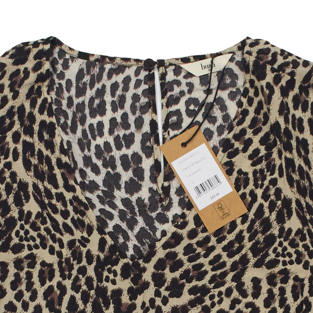 Hush Leopard Print Alberta Puff Sleeve Top