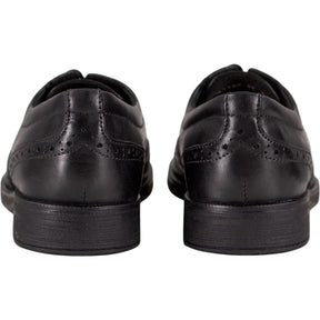 Geox Black Leather Brogue Shoes