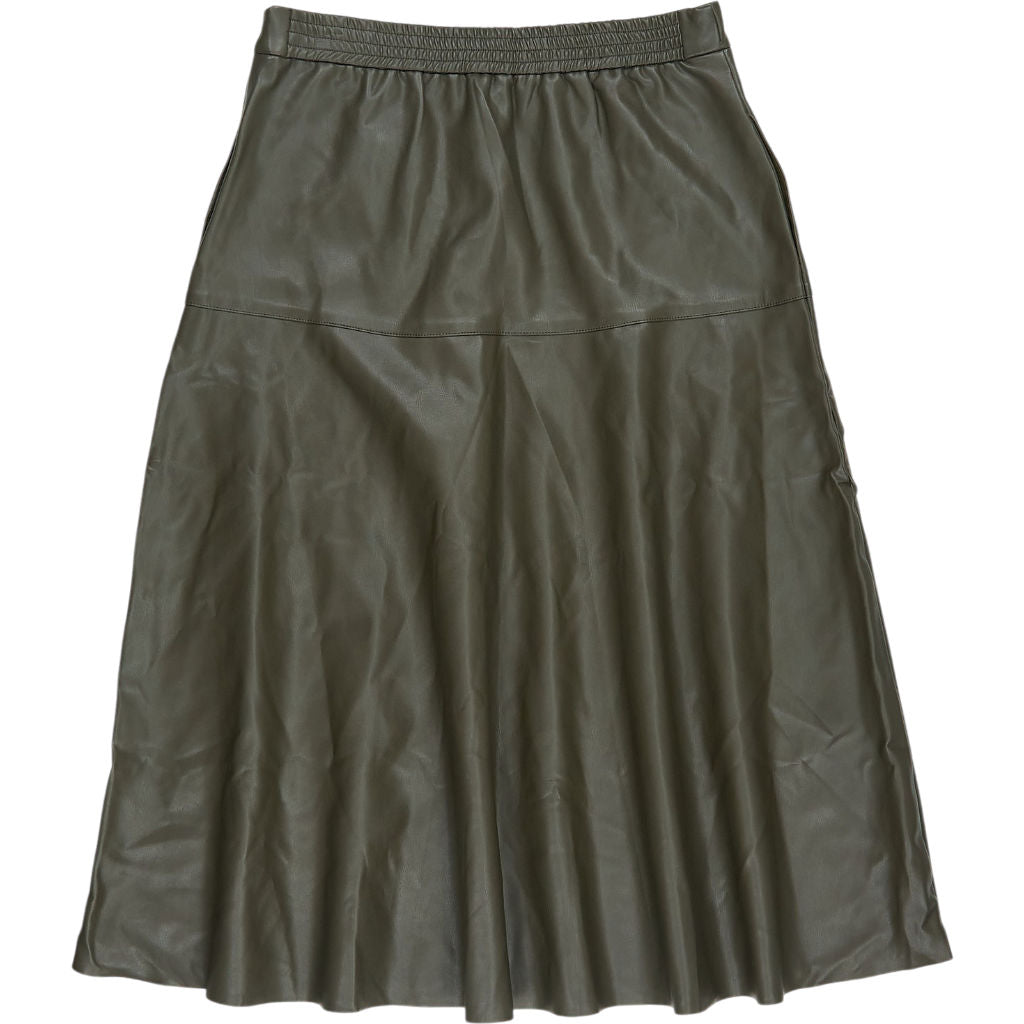 WYSE Khaki Leather Skirt