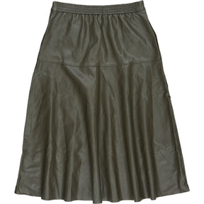 WYSE Khaki Leather Skirt