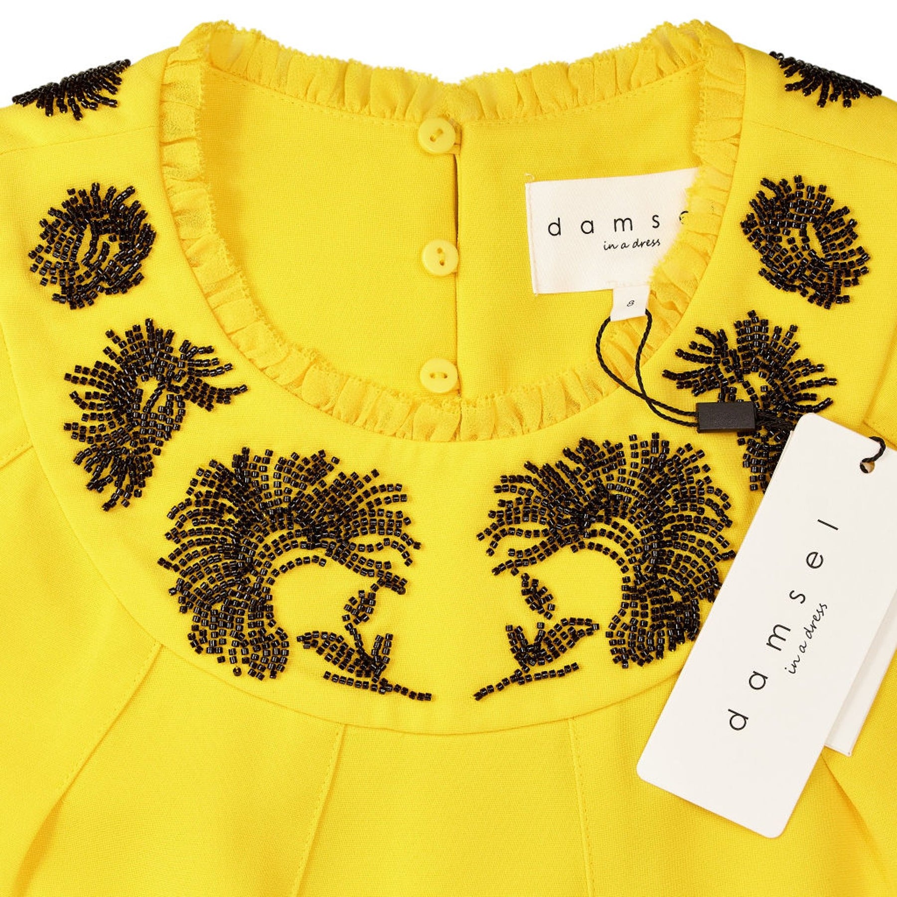 Damsel Yellow Beaded Kleo Dress