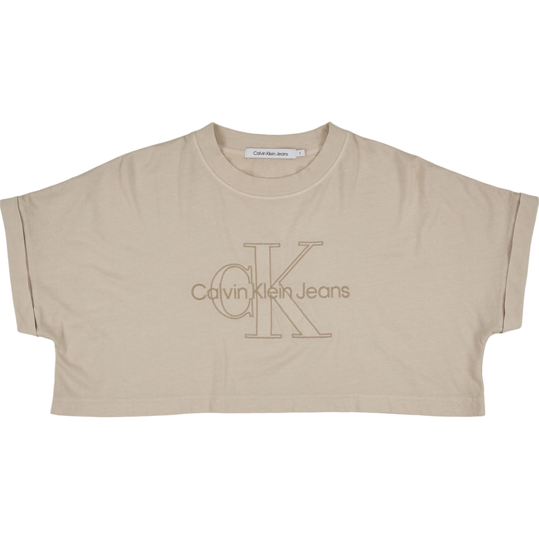 Calvin Klein Beige Baby Crop T-Shirt