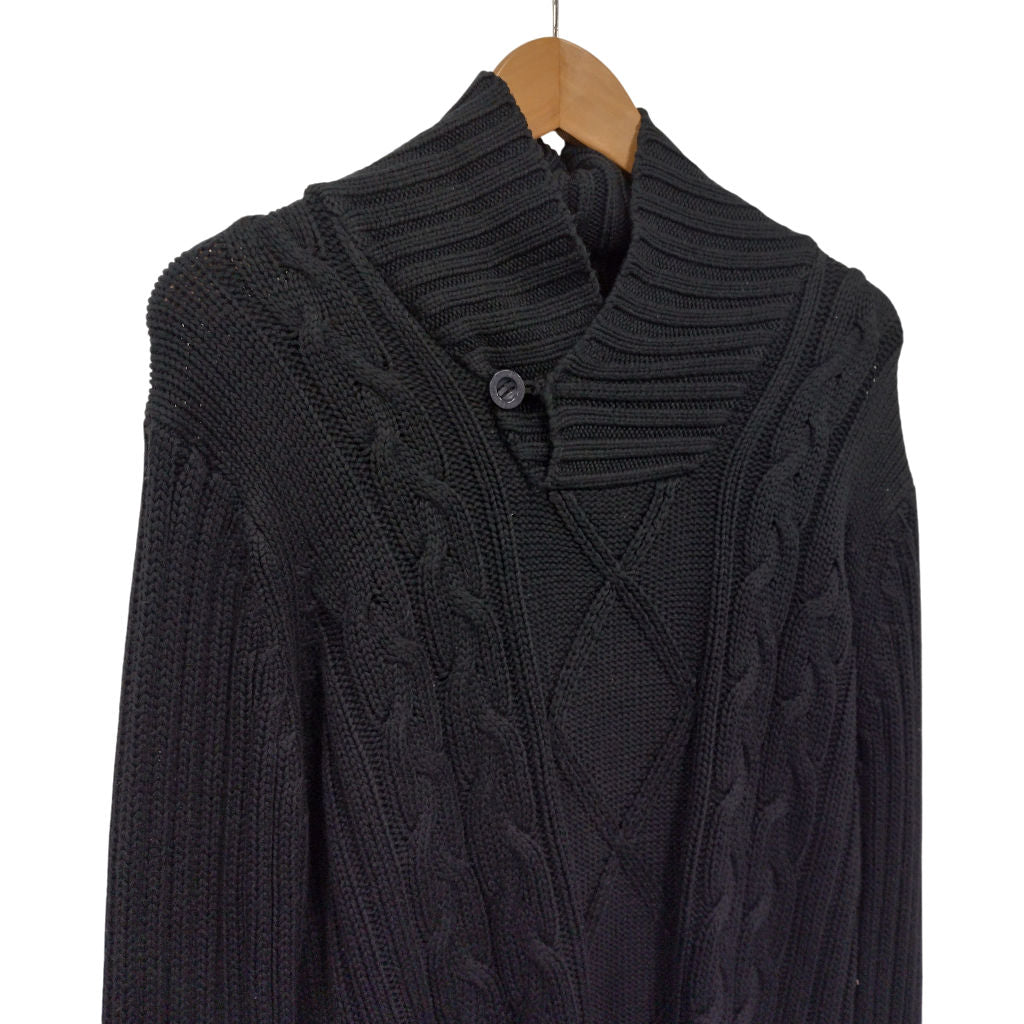 Lee Cooper Navy Blue Cable Knit Jumper