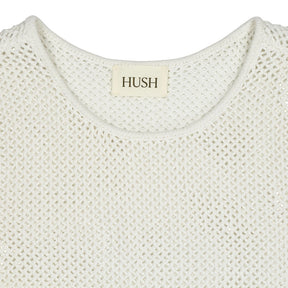 Hush White Adelina Crochet Scallop Tank