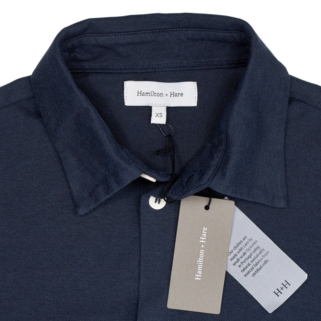 Hamilton + Hare Navy Soft Collar Shirt