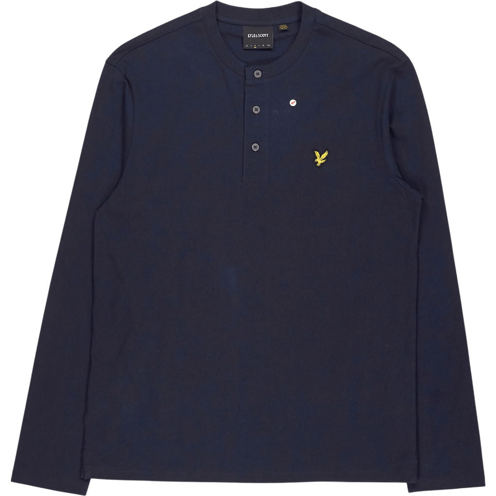 Lyle & Scott Navy Long Sleeve Henley Shirt