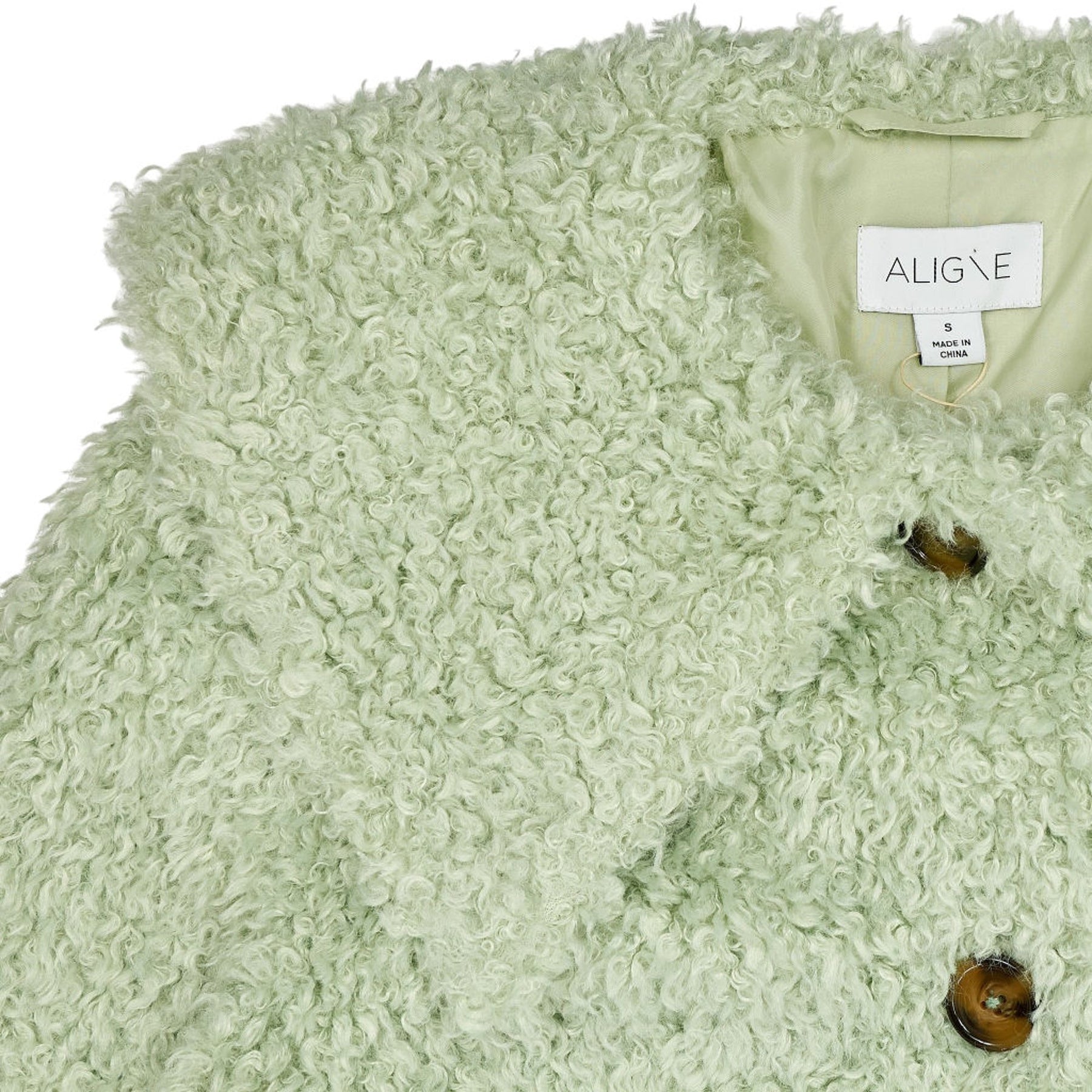 Aligne Wasabi Galway Oversized Teddy Coat