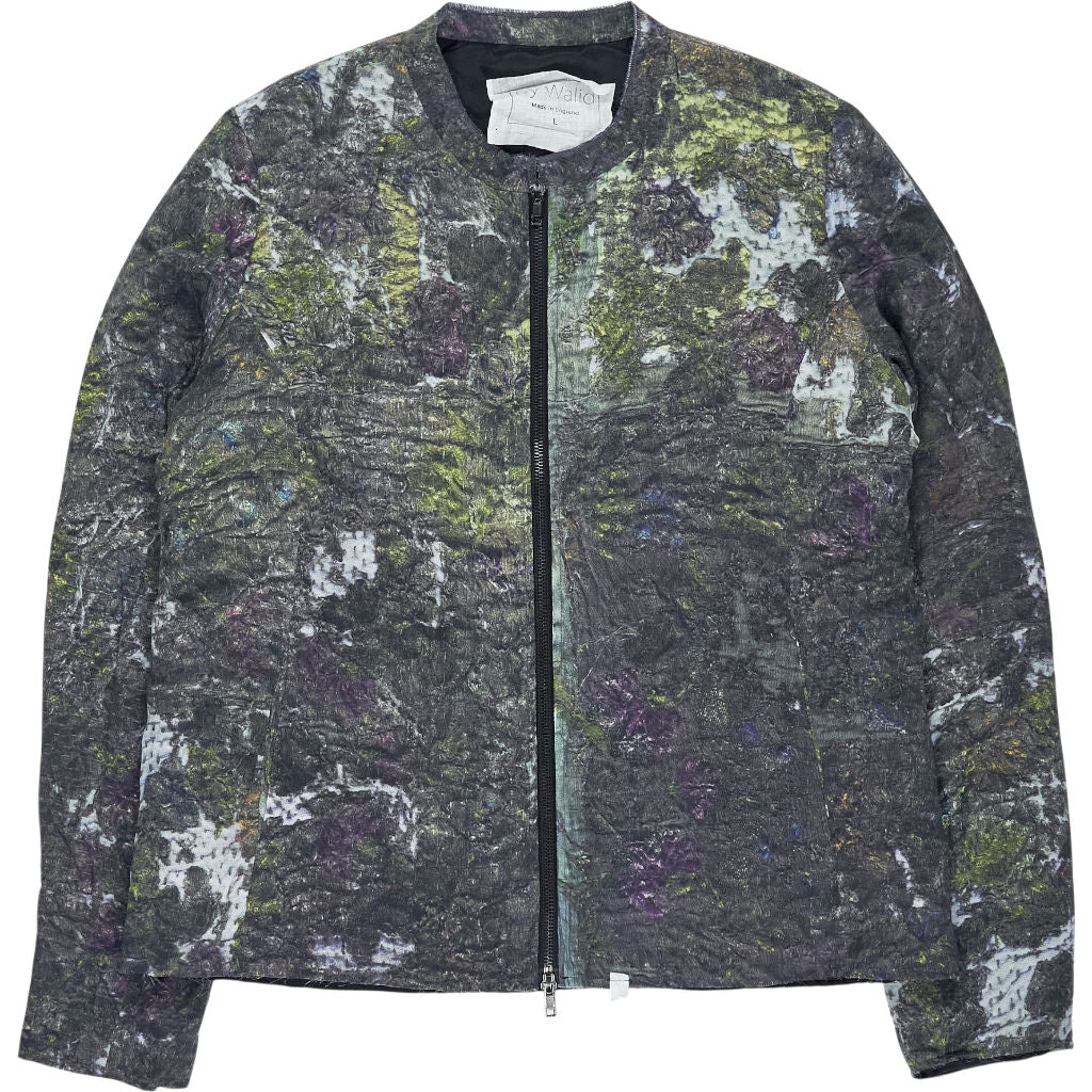 By Walid Multicolour Silk Bomber Jacket