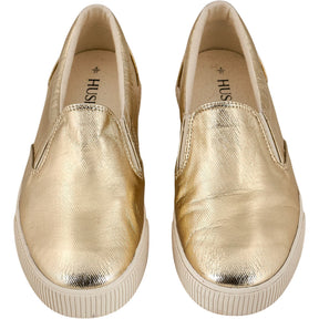 Hush Gold Metallic Canvas Gili Slip On Trainers