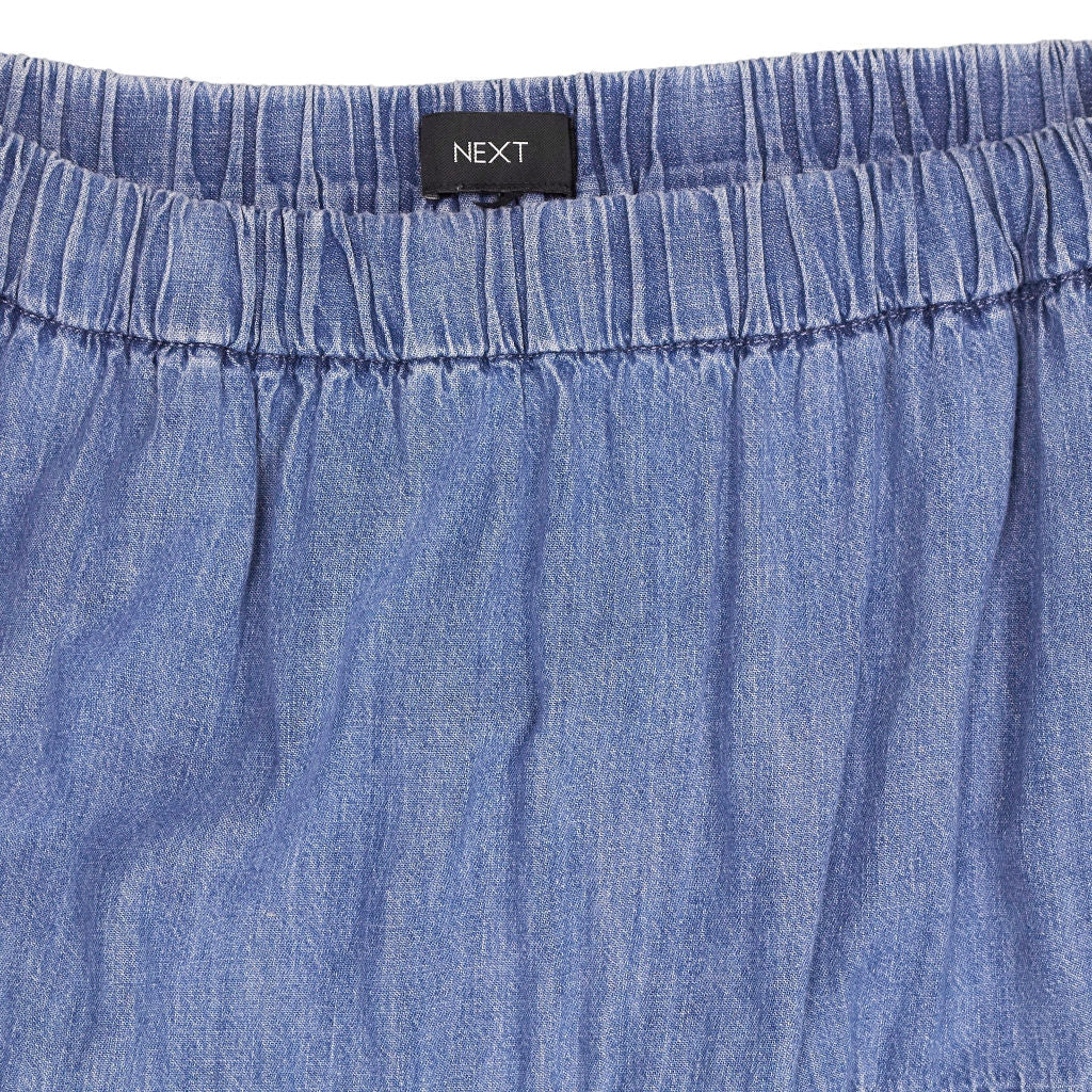 Next Blue Tiered Midi Skirt