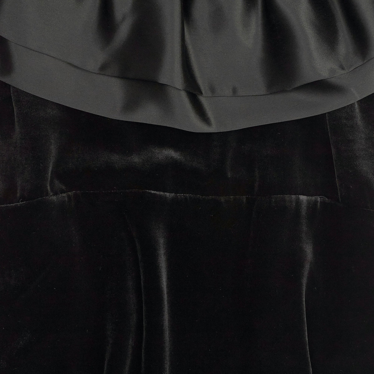 WYSE Black Velvet Ruffle Dress
