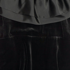 WYSE Black Velvet Ruffle Dress